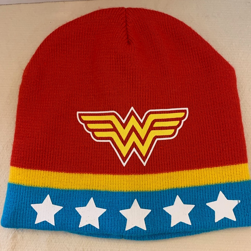 Wonder Women Girls Red, White, Blue & Yellow Skull Cap